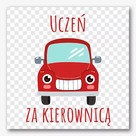 Wzór naklejki uczeń za kierownicą