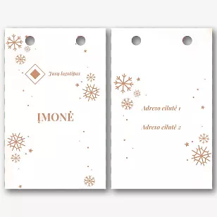 Popierinio maišelio šablonas su žiemos fonu