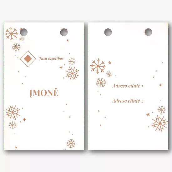 Popierinio maišelio šablonas su žiemos fonu