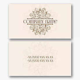 Abstract business card template with mandala pattern