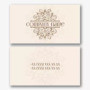 Abstract business card template with mandala pattern