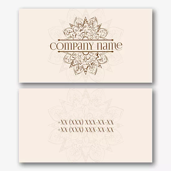 Abstract business card template with mandala pattern