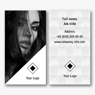 Personal business card template with photos