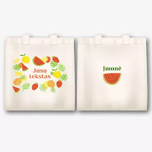 Drobės maišelio raštas su vaisių raštu