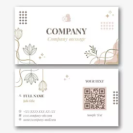 Universal business card template with flowers