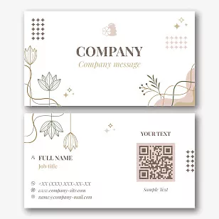 Universal business card template with flowers