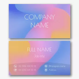 Abstract business card template with a colored background