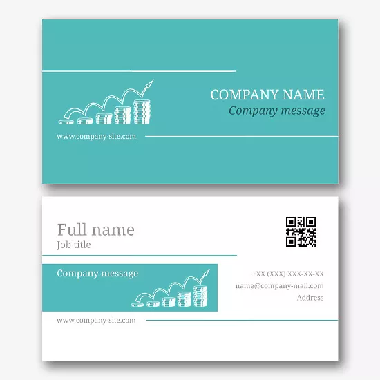 Investment company business card template