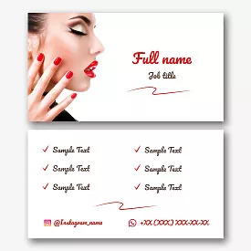 The template of a stylish business card of a manicure master