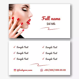 The template of a stylish business card of a manicure master