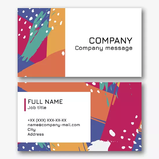 Bright corporate business card template