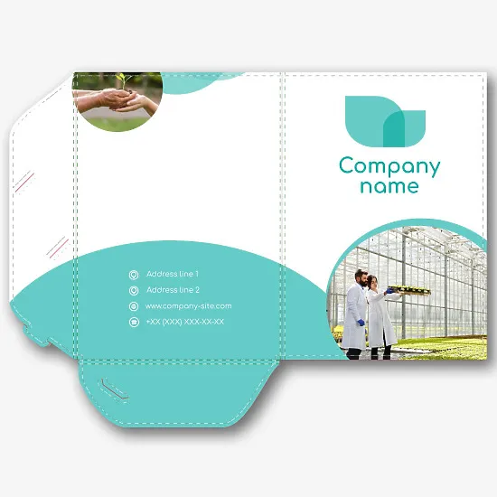 Template of a paper folder of an agricultural company
