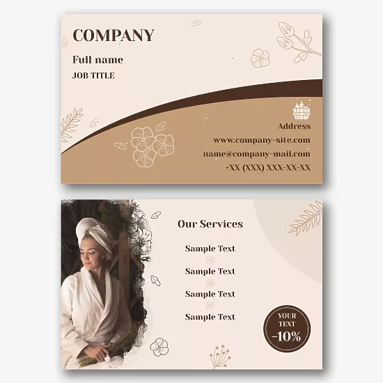 Spa business card template