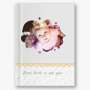 Photobook template from birth to year