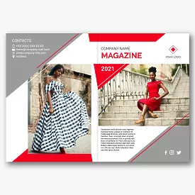 Fashion magazine template with logo