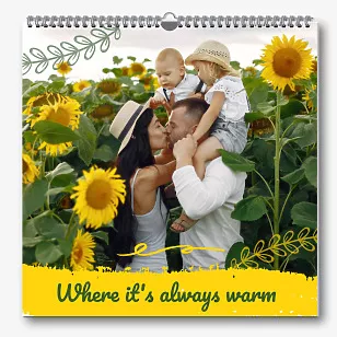 Calendar template with family photos