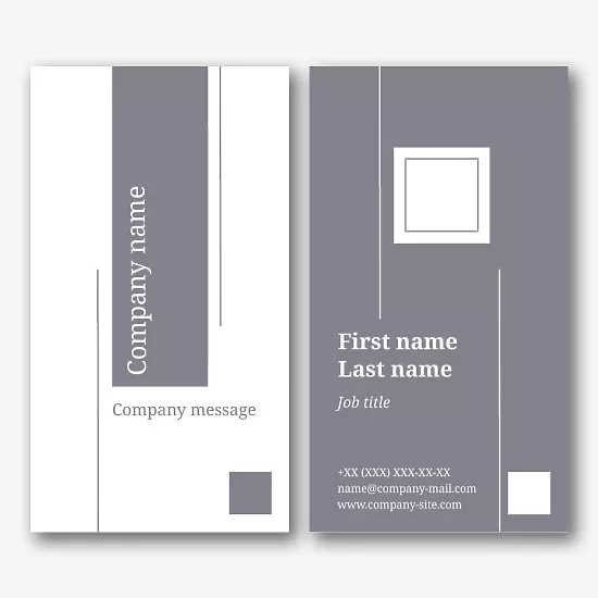 Template for a simple stylish business card