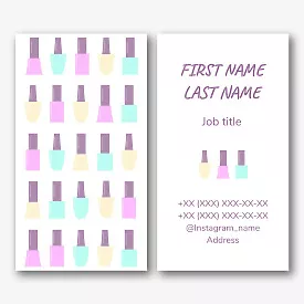 Manicure master's business card template