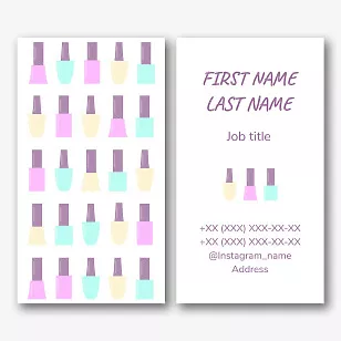 Manicure master's business card template