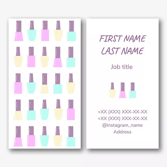 Manicure master's business card template