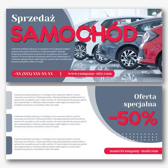 Szablon ulotki wnętrza samochodu