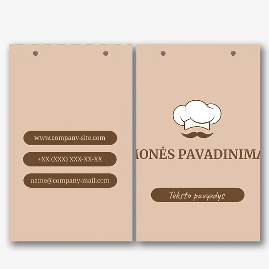 Restorano Popierinio Maišelio Šablonas