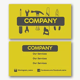 Construction company business card template