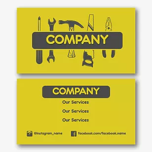Construction company business card template