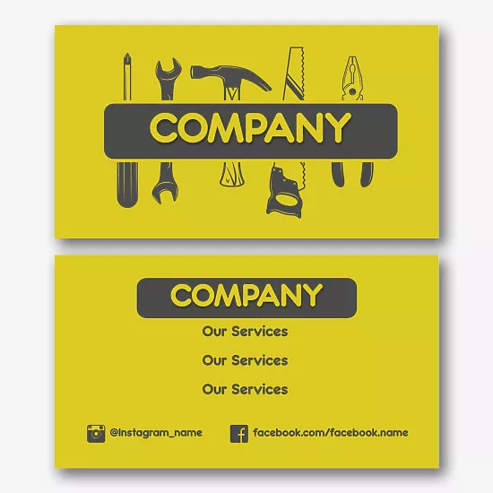 Construction company business card template