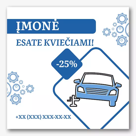 Automobilių serviso reklamos reklamjuostės šablonas