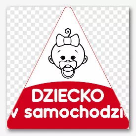 Wzór naklejki dziecko w samochodzie