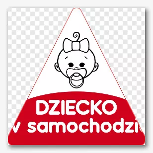 Wzór naklejki dziecko w samochodzie