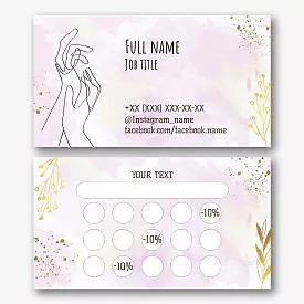 Business card template of a manicure master, masseur