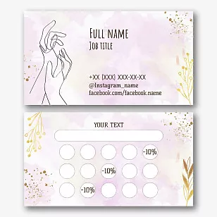 Business card template of a manicure master, masseur