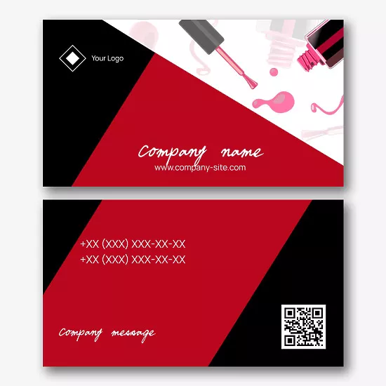 Manicure salon business card template