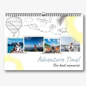 Calendar template with travel photos