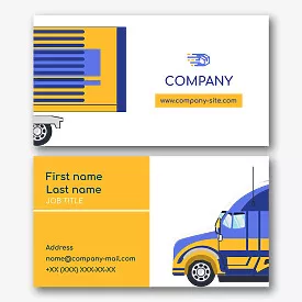 Cargo transportation company business card template