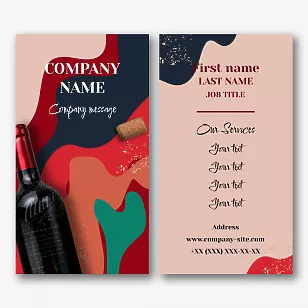 Business card template for a wine store