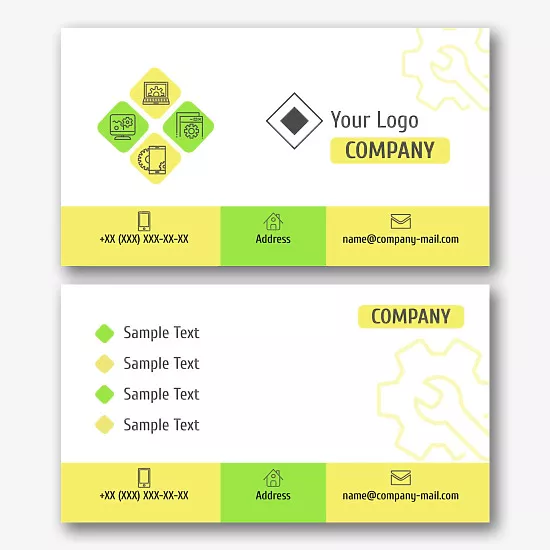 Service center business card template