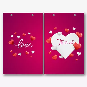 Popierinio maišelio šablonas Valentino dienai