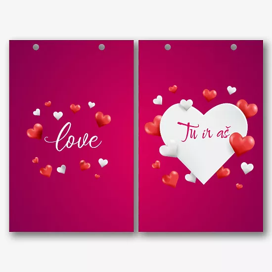 Popierinio maišelio šablonas Valentino dienai