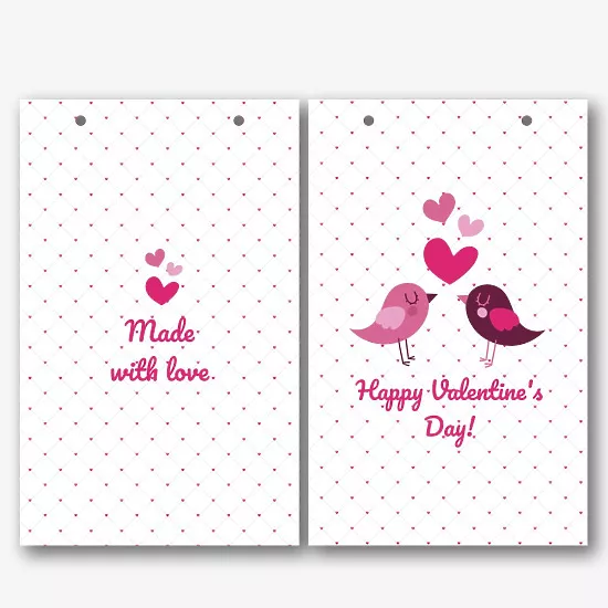 Paper bag template for Valentine's Day