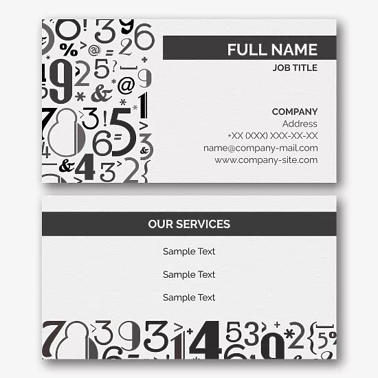 Cashier's business card template