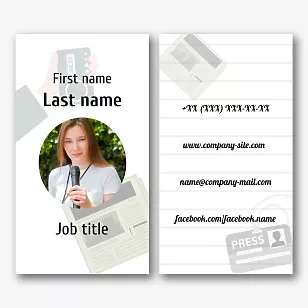 Journalist's business card template