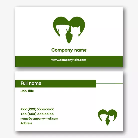 Veterinary clinic business card template