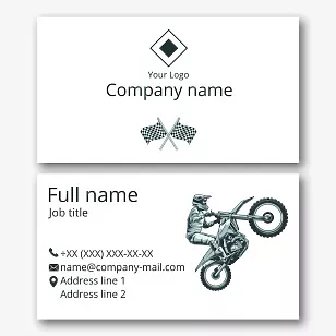 Motorcycle athlete business card template