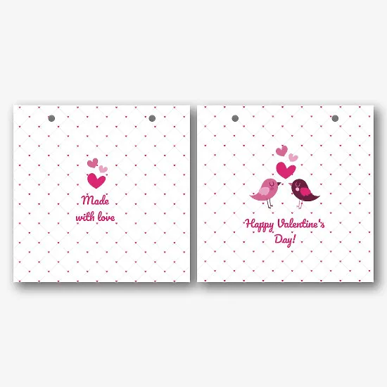 Paper bag template for Valentine's Day
