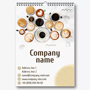 Coffee Shop Advertising Calendar Template