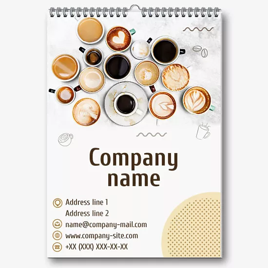 Coffee Shop Advertising Calendar Template