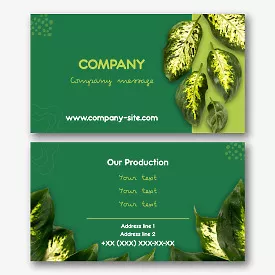 Business card template for a botanist, florist, gardener